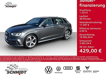 Audi A3 Sportback 2.0 TDI Sport S Line LED NAVI 18"