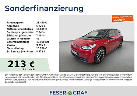 VW ID.3 Volkswagen Pro 107kW 58 kWh Kamera Matrix LED Navi