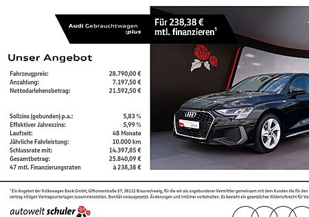Audi A3 gebraucht kaufen Audi A3 Sportback 35 1.5 TFSI S-tronic S-line S-tronic LE