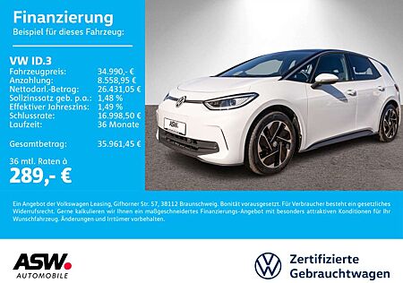 VW ID.3 Volkswagen Pro LED Navi PDC ACC SHZ Wärmepumpe AHK