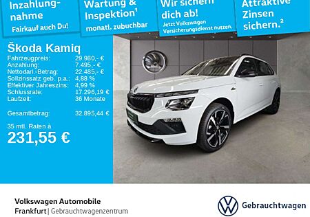 Skoda Kamiq Monte Carlo 1,0 TSI 70 kW 5-Gang-Schaltget