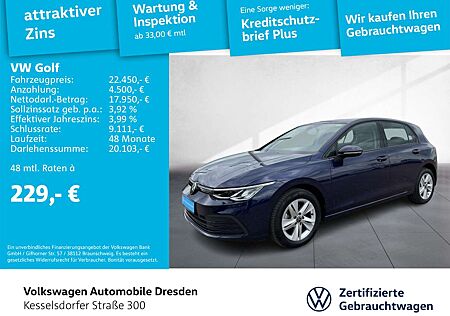 VW Golf Volkswagen VIII 1.0 TSI DSG Life Navi LED