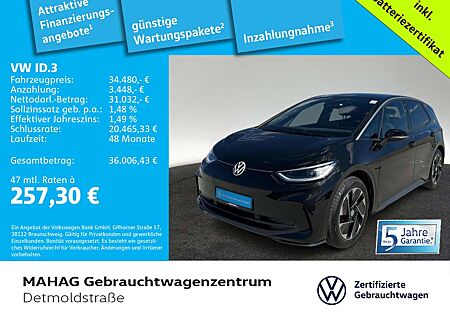 VW ID.3 Volkswagen Pro Wärmepumpe CCS IQ.Light Navi ParkPilot