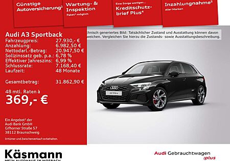 Audi A3 S line 45TFSIe LED NAV KAM B&O ACC