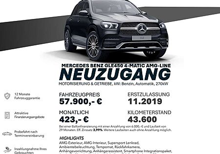 Mercedes-Benz GLE 450 -LINE/4M/RÜCKF/AHK/TEMP/AMBIENT