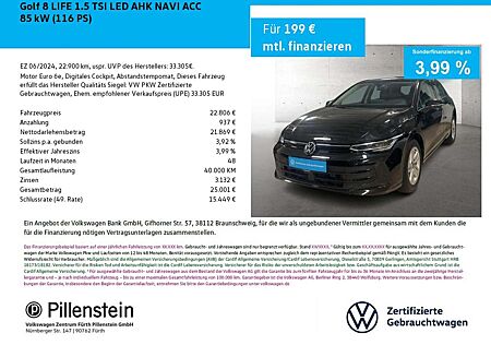 VW Golf Volkswagen 8 LIFE 1.5 TSI LED AHK NAVI ACC