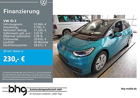 VW ID.3 Volkswagen Performance Upgrade Pro Family PanoDach Wär