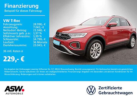 VW T-Roc Volkswagen Life 1.5 TSI LED Navi PDC SHZ VC Stdhzg