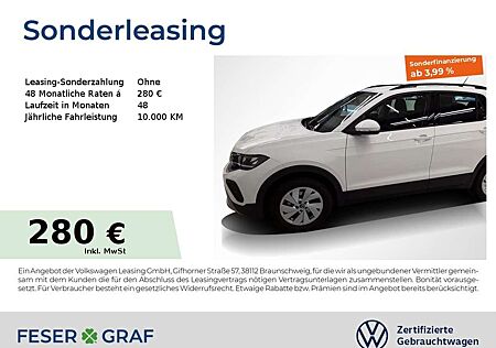 VW T-Cross Volkswagen Life 1.0 TSI Navi LED DigiCockpit SiHz ACC LM