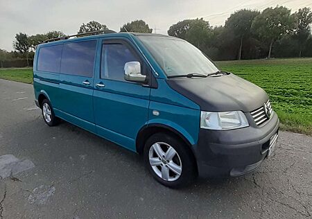 VW T5 Transporter Volkswagen T5 V6 Fensterbus lang, Autm. Klima AHK Benzin/LPG
