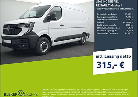 Renault Master IV Kasten Hochraum 3,5t L2H2 150 BLUE dCi Extra