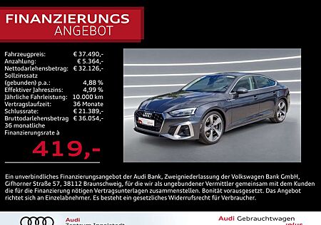 Audi A5 Sportback 45 TFSI qu S line NAVI AHK Leder 19"