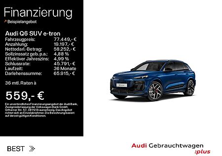 Audi Q6 e-tron Q6 S-LINE*EDITION-ONE-BLUE*B&O*MATRIX*PAN