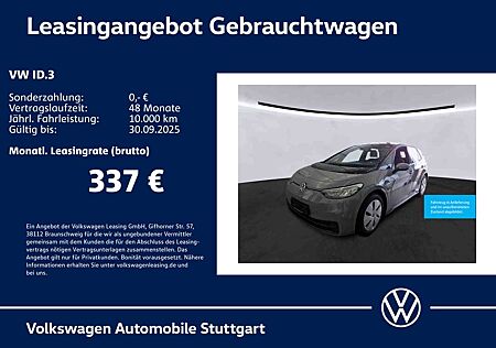 VW ID.3 Volkswagen Pro Navi Kamera Stdhzg LED ACC