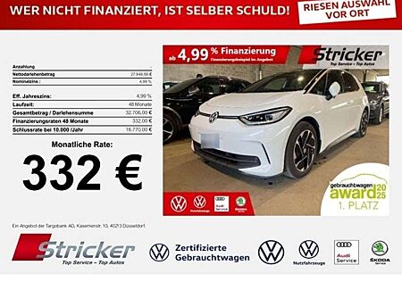 VW ID.3 Volkswagen Pro 150/58 332,-ohne Anzahlung ACC Navi Kamera