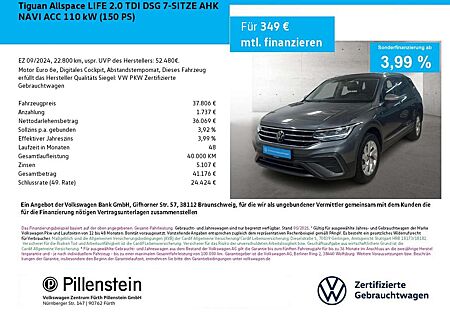 VW Tiguan Allspace Volkswagen LIFE 2.0 TDI DSG 7-SITZE AHK NAVI ACC