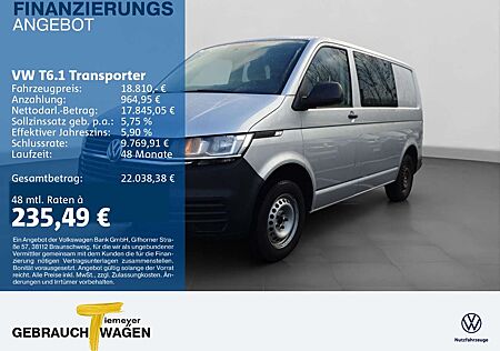 VW T6 Transporter Volkswagen T6.1 Transporter T6.1 Kasten PLUS 6-SITZE KUNSTLEDER DAB+ 3.00T