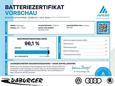 Volkswagen ID.3 Pro S 82kW (4-Sitzer)+Wärmepumpe+96,1% Klima Navi