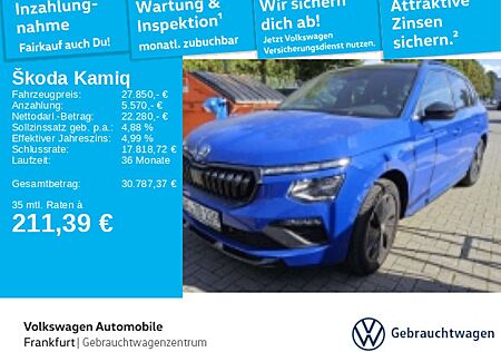 Skoda Kamiq 1.5 TSI DSG Monte Carlo Navi FrontAssist