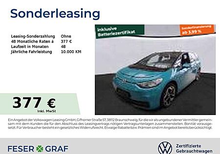 VW ID.3 Volkswagen Pro S Navi Kamera LED SiHz LM