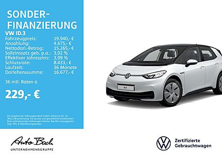 VW ID.3 Volkswagen Pure Performance Automatik, Navi, LED, App-