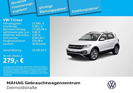 VW T-Cross Volkswagen Style 1.0 TSI LED Navi ParkPilot RearVie