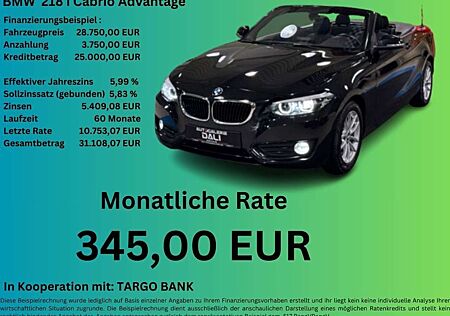 BMW 218 i Cabrio Advantage - LED - SHZ - PDC -