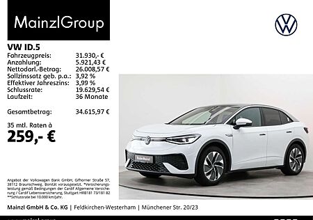 VW ID.5 Volkswagen Pro 77kWh (82kWh) AHK Kam. Matrix WäPu ACC