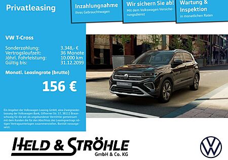 VW T-Cross Volkswagen Style 1.0 TSI IQ-LED NAV R-KAM PDC SHZ