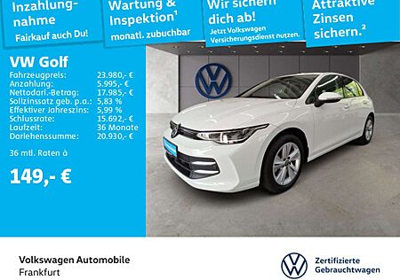 VW Golf Volkswagen VIII 1.5 TSI Life LED VirtualCockpit AppleC