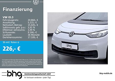 VW ID.3 Volkswagen Performance Upgrade Pure Navi connect DAB+
