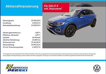 VW T-Roc Volkswagen 1.5 TSI Style DSG Black KLIMA, LED, KAMERA, APP