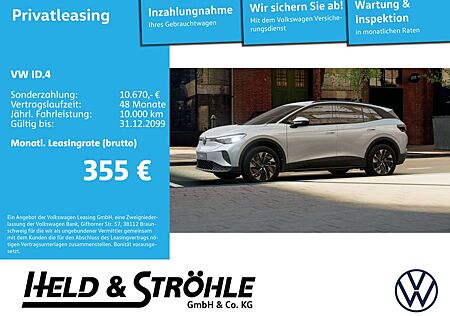 VW ID.4 Volkswagen Pro 210 kW LED NAV ACC 19" LANE DAB+ APP