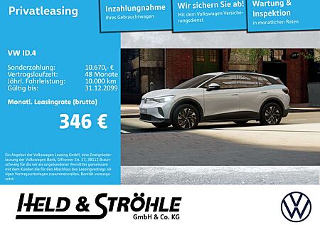 VW ID.4 Volkswagen Pro 210 kW LED NAV ACC 19" LANE DAB+ APP