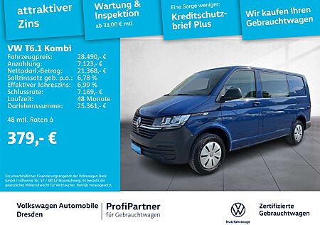 VW T6 Transporter Volkswagen T6.1 Kombi 2,0 TDI KLIMA RADIO STH PDC 6-SITZER