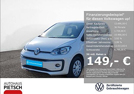 VW Up Volkswagen ! 1.0 move Sitzheizung Bluetooth Nebelscheinw.