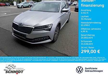 Skoda Superb Combi 2.0 TDI Style STHZ AHK MATRIX RFK