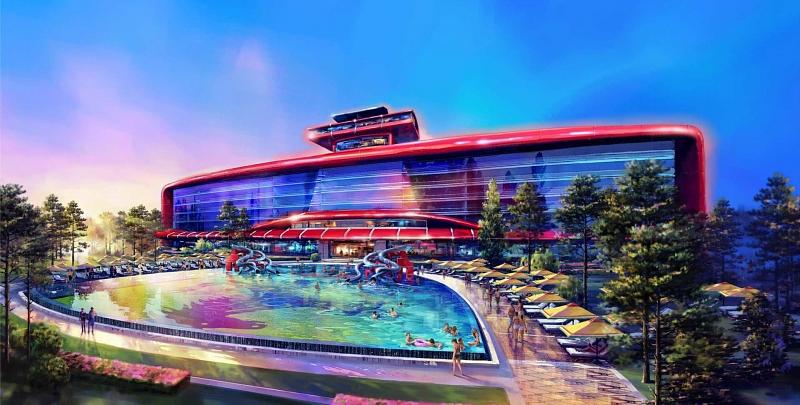Das erste Ferrari Hotel der Welt mit 250 Zimmern bietet die Möglichkeit zur Übernachtung.