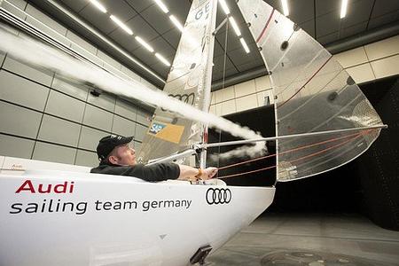 Training im Windkanal: Stürmische Zeiten für Audi Sailing Team Germany Training im Windkanal: Stürmische Zeiten für Audi Sailing Team Germany