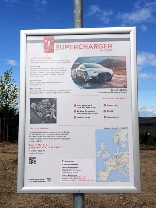 Tesla Supercharger an deutschen Autobahnen