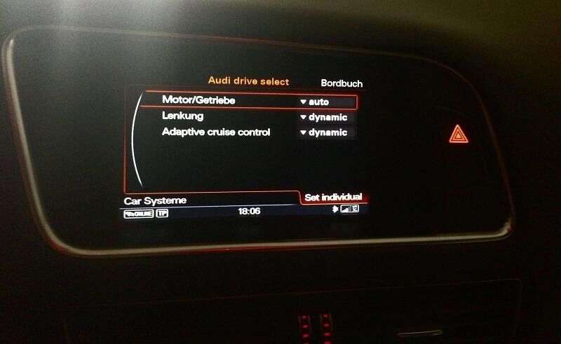 Das Drive Select kann man nach Gusto individuell einstellen