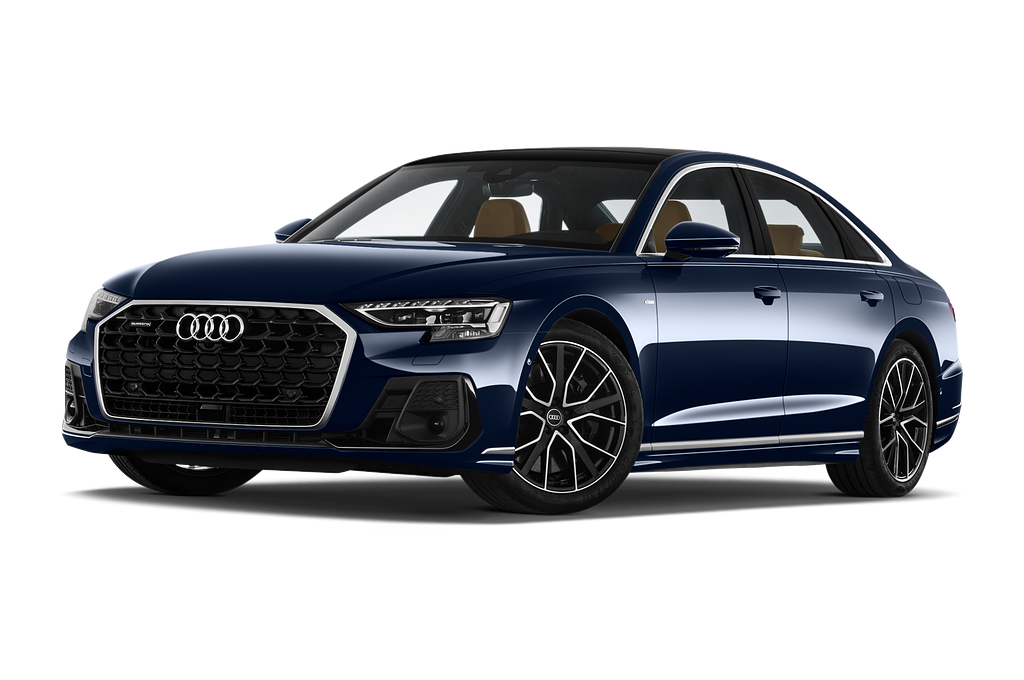 Audi A8 (Baujahr 2022) Base PHEV 4 Türen seitlich vorne mit Felge