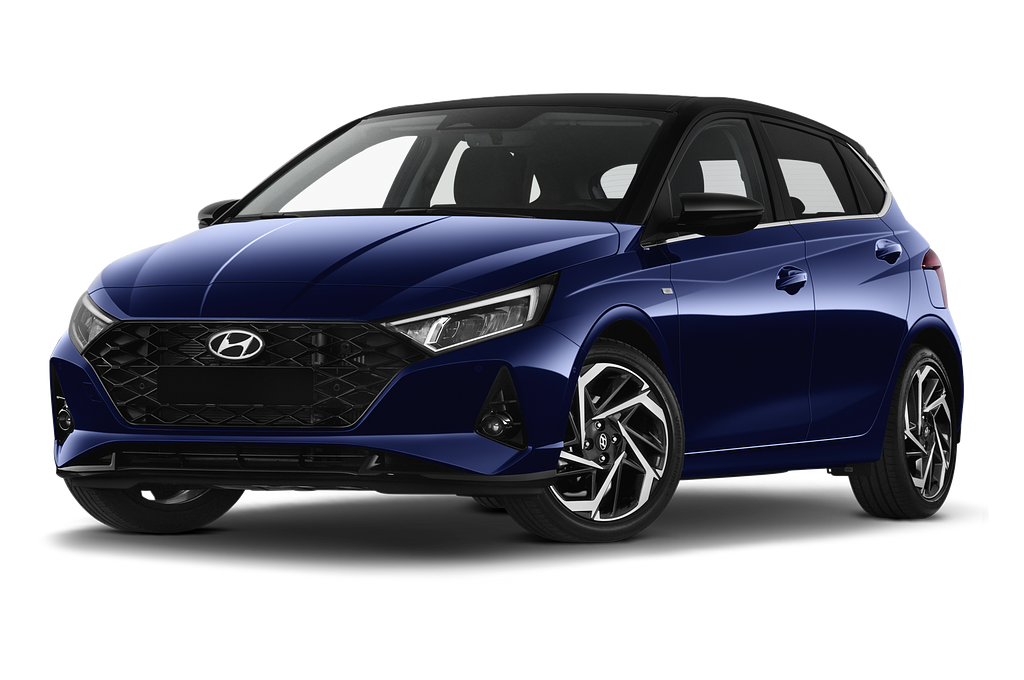 Hyundai i20 (Baujahr 2021) Prime 5 Türen seitlich vorne mit Felge