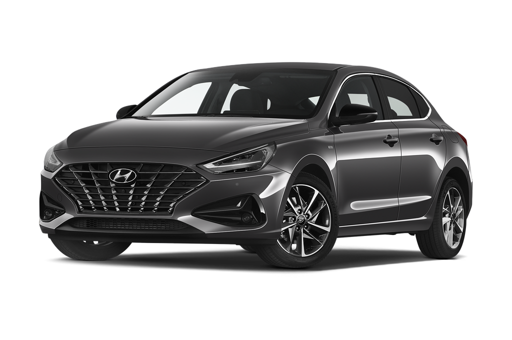 Hyundai i30 Fastback (Baujahr 2020) Prime 5 Türen seitlich vorne mit Felge