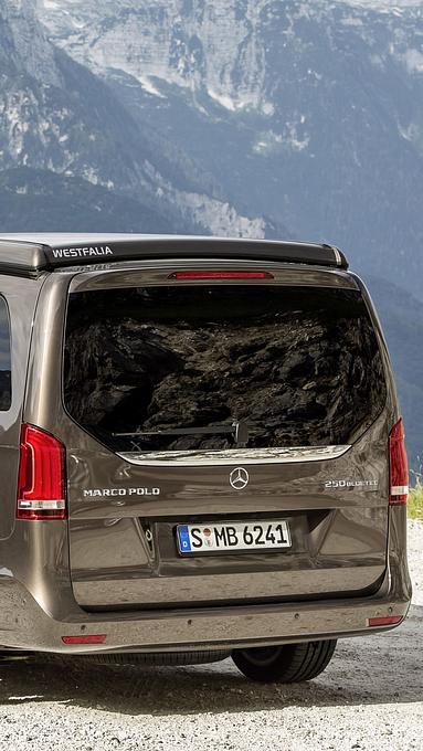 Zum komfortablen Be- und Entladen wartet der Marco Polo auf Wunsch mit einer separat zu öffnenden Heckscheibe auf.