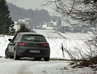 Der Seat Leon verbraucht um die 6 Liter Diesel.