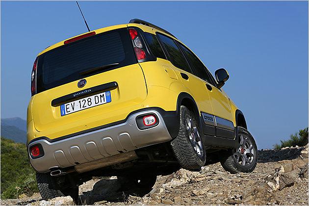Steiniges Geläuf meistert der Fiat Panda Cross weitgehend mühelos