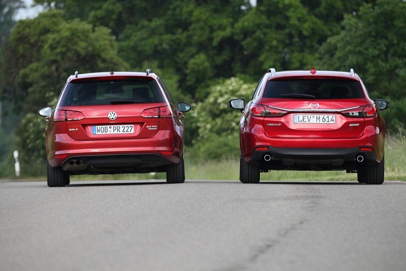 Vergleich VW Golf Variant 2.0 TDI - Mazda 6 Kombi D-Skyactiv