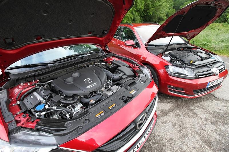 Vergleich VW Golf Variant 2.0 TDI - Mazda 6 Kombi D-Skyactiv