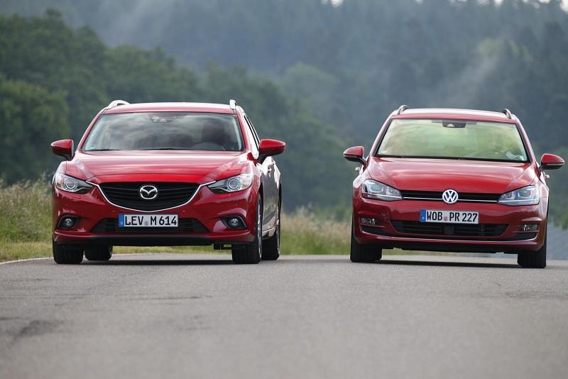 Vergleich VW Golf Variant 2.0 TDI - Mazda 6 Kombi D-Skyactiv